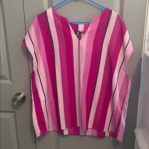 SHEIN Pink and Purple Striped Blouse
